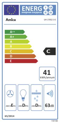 Energielabel von UH 17052-3 E, Energieeffizienzklasse C. Daten siehe Produktdetailseite.