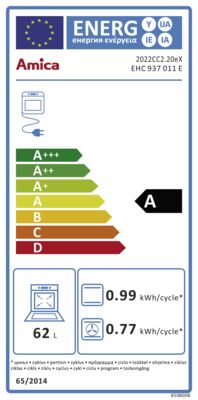 Energielabel von EHC 937 011 E, Energieeffizienzklasse A. Daten siehe Produktdetailseite.