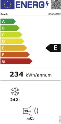 Energielabel von GSN36AIEP, Energieeffizienzklasse E. Daten siehe Produktdetailseite.