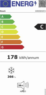 Energielabel von GSN58AWCV, Energieeffizienzklasse C. Daten siehe Produktdetailseite.