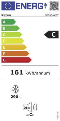 Energielabel von GS51NAWCV, Energieeffizienzklasse C. Daten siehe Produktdetailseite.