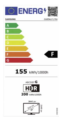 Energielabel von GU85AU7179UXZG, Energieeffizienzklasse F. Daten siehe Produktdetailseite.