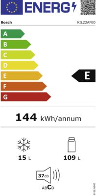 Energielabel von MKK088LE6A (KIL22AFE0+KSZGGM00), Energieeffizienzklasse E. Daten siehe Produktdetailseite.