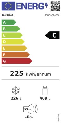 Energielabel von RS6GA884CSL/EG, Energieeffizienzklasse C. Daten siehe Produktdetailseite.