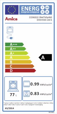 Energielabel von EHIX 933 133 S, Energieeffizienzklasse A. Daten siehe Produktdetailseite.