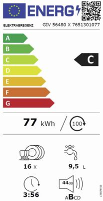 Energielabel von GIV 56480 X, Energieeffizienzklasse C. Daten siehe Produktdetailseite.