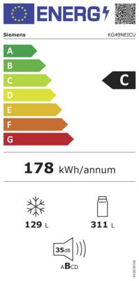 Energielabel von KG49NEICU topTeam, Energieeffizienzklasse C. Daten siehe Produktdetailseite.