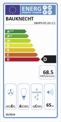 Energielabel von DBHPN 65 LM X/1, Energieeffizienzklasse D. Daten siehe Produktdetailseite.