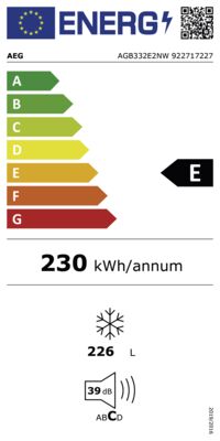 Energielabel von AGB332E2NW, Energieeffizienzklasse E. Daten siehe Produktdetailseite.