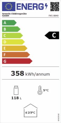 Etichetta energetica di FKS 8840, classe di efficienza energetica C. Dati disponibili sulla pagina del prodotto.