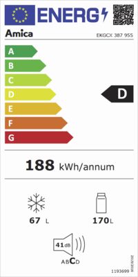 Energielabel von EKGCX 387 955, Energieeffizienzklasse D. Daten siehe Produktdetailseite.