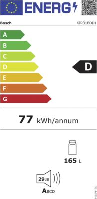 Energielabel von KIR31EDD1, Energieeffizienzklasse D. Daten siehe Produktdetailseite.