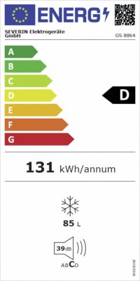 Etichetta energetica di GS 8864, classe di efficienza energetica D. Dati disponibili sulla pagina del prodotto.