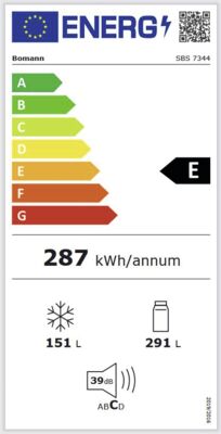 Energielabel von SBS 7344, Energieeffizienzklasse E. Daten siehe Produktdetailseite.