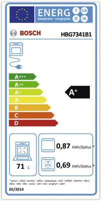 Energielabel von HBG7341B1, Energieeffizienzklasse A+. Daten siehe Produktdetailseite.