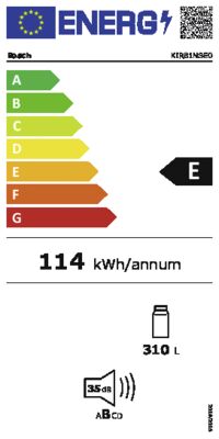 Energielabel von KIR81NSE0, Energieeffizienzklasse E. Daten siehe Produktdetailseite.