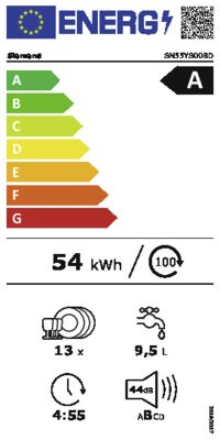 Energielabel von SN55YS00BD topTeam, Energieeffizienzklasse A. Daten siehe Produktdetailseite.