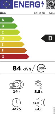 Energielabel von G 5110 SCi Active, Energieeffizienzklasse D. Daten siehe Produktdetailseite.