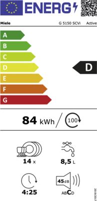 Energielabel von G 5150 SCVi Active, Energieeffizienzklasse D. Daten siehe Produktdetailseite.