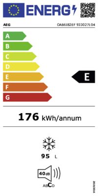 Energielabel von OAB6I82EF, Energieeffizienzklasse E. Daten siehe Produktdetailseite.