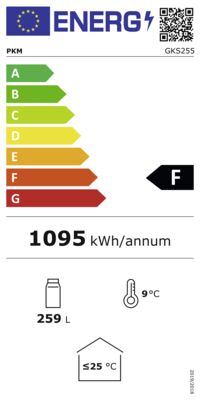 Energielabel von GKS255, Energieeffizienzklasse F. Daten siehe Produktdetailseite.