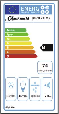 Energielabel von RBHVP 63 LM K, Energieeffizienzklasse B. Daten siehe Produktdetailseite.
