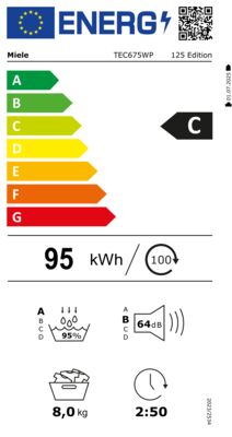 Energielabel von TEC 675 WP 125 Edition, Energieeffizienzklasse C. Daten siehe Produktdetailseite.