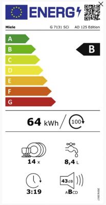 Energielabel von G7131 SCi AD 125 Edition, Energieeffizienzklasse B. Daten siehe Produktdetailseite.