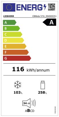 Energielabel von CBNbda 572i-22, Energieeffizienzklasse A. Daten siehe Produktdetailseite.