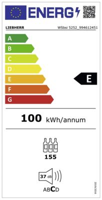 Energielabel von WSbsi 5252-20, Energieeffizienzklasse E. Daten siehe Produktdetailseite.