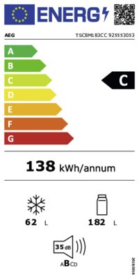 Energielabel von TSC8M183CC, Energieeffizienzklasse C. Daten siehe Produktdetailseite.