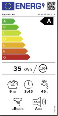 Energielabel von B7 99 SILENCE DE, Energieeffizienzklasse A. Daten siehe Produktdetailseite.