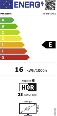 Energielabel von TB-24S40AEZ, Energieeffizienzklasse E. Daten siehe Produktdetailseite.