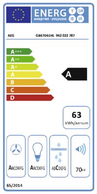 Energielabel von GB67D61HL, Energieeffizienzklasse A. Daten siehe Produktdetailseite.