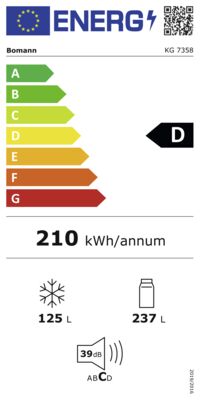 Energielabel von KG 7358, Energieeffizienzklasse D. Daten siehe Produktdetailseite.