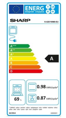 Étiquette énergétique de K-62D19IM0-EU, classe d'efficacité énergétique A. Données disponibles sur la page produit.