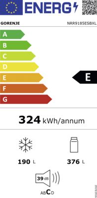 Energielabel von NRR9185ESBXL, Energieeffizienzklasse E. Daten siehe Produktdetailseite.