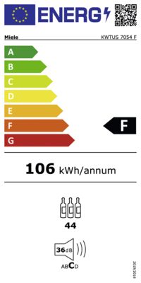 Energielabel von KWTUS 7054 F obsw, Energieeffizienzklasse F. Daten siehe Produktdetailseite.