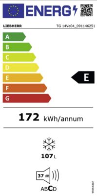 Energielabel von TG 14Ve04, Energieeffizienzklasse E. Daten siehe Produktdetailseite.