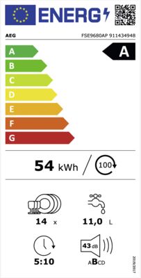 Energielabel von FSE9680AP, Energieeffizienzklasse A. Daten siehe Produktdetailseite.