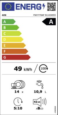 Energielabel von FSE7770AP, Energieeffizienzklasse A. Daten siehe Produktdetailseite.