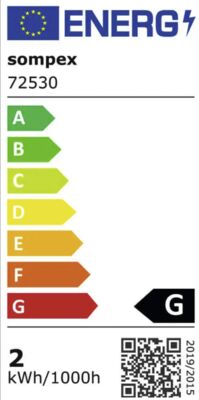 Étiquette énergétique de Top 2.0 rot, classe d'efficacité énergétique G. Données disponibles sur la page produit.