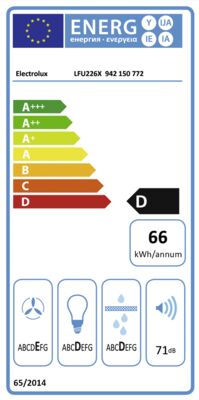 Energielabel von LFU226X, Energieeffizienzklasse D. Daten siehe Produktdetailseite.