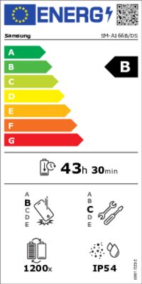 Energielabel von Galaxy A16 5G A166B 128GB, Energieeffizienzklasse B. Daten siehe Produktdetailseite.