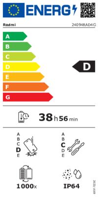 Energielabel von Redmi Note 14 5G 256GB, Energieeffizienzklasse D. Daten siehe Produktdetailseite.