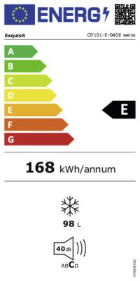Energielabel von GT101-E-040E, Energieeffizienzklasse E. Daten siehe Produktdetailseite.