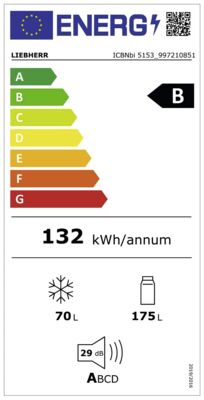 Energielabel von ICBNbi 5153-20, Energieeffizienzklasse B. Daten siehe Produktdetailseite.