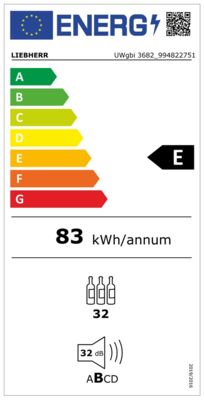 Energielabel von UWgbi 3682-20, Energieeffizienzklasse E. Daten siehe Produktdetailseite.