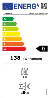 Energielabel von WKEes 553 - 20, Energieeffizienzklasse G. Daten siehe Produktdetailseite.