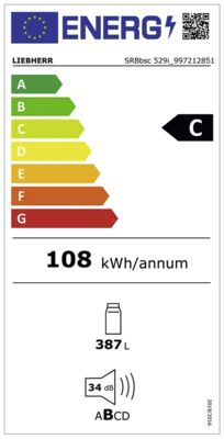 Energielabel von SRBbsc 529i  - 23, Energieeffizienzklasse C. Daten siehe Produktdetailseite.